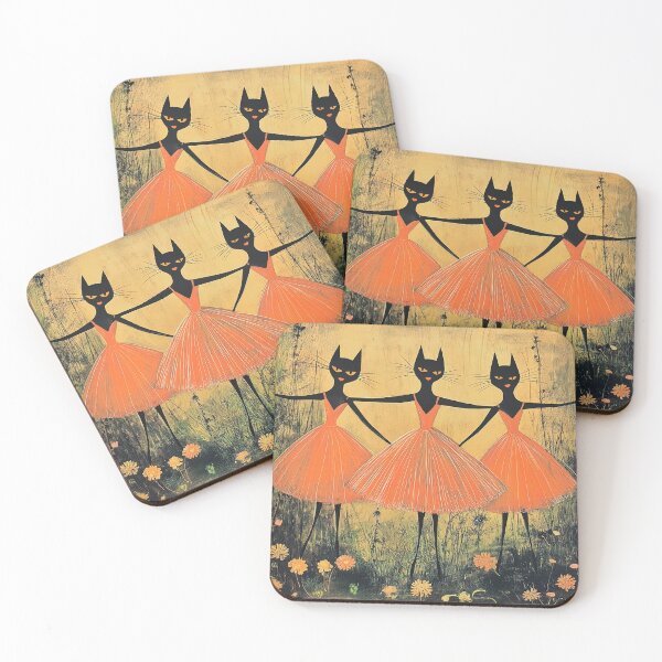 Item preview, Black Cat Ballerinas in Haunted Forest designed and sold by TheBohemianLark.