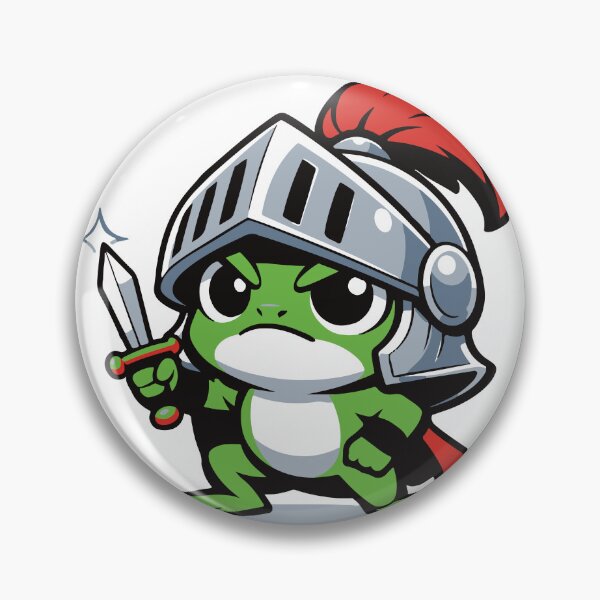 Item preview, A tiny frog pretending to be a brave knight. The humorous contrast between the small frog and the heroic pose creates a charming fantasy themed character. designed and sold by Dejbar.