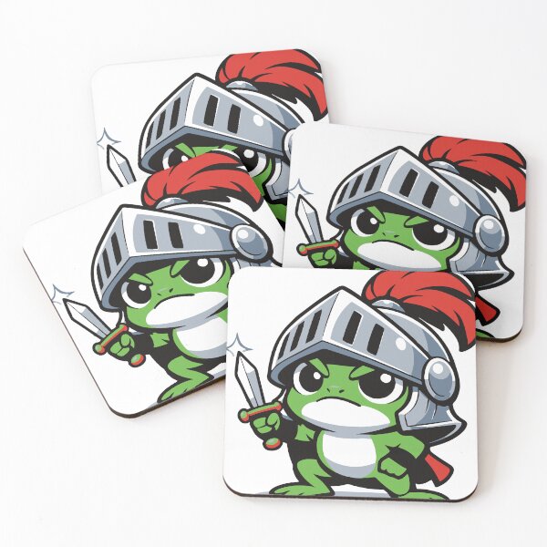 Item preview, A tiny frog pretending to be a brave knight. The humorous contrast between the small frog and the heroic pose creates a charming fantasy themed character. designed and sold by Dejbar.