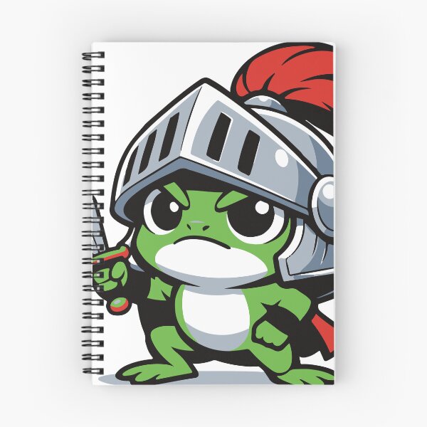 Item preview, A tiny frog pretending to be a brave knight. The humorous contrast between the small frog and the heroic pose creates a charming fantasy themed character. designed and sold by Dejbar.