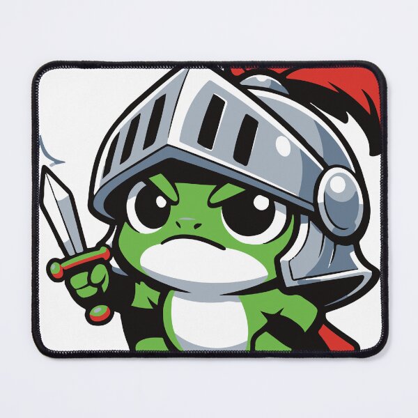 Item preview, A tiny frog pretending to be a brave knight. The humorous contrast between the small frog and the heroic pose creates a charming fantasy themed character. designed and sold by Dejbar.