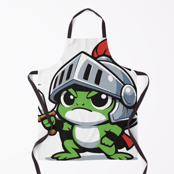 Item preview, A tiny frog pretending to be a brave knight. The humorous contrast between the small frog and the heroic pose creates a charming fantasy themed character. designed and sold by Dejbar.