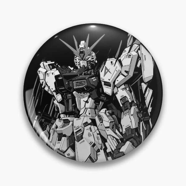 Item preview, black white RX-93 ν Gundam digital imaging illustration vector digital art designed and sold by sabartgunpla.