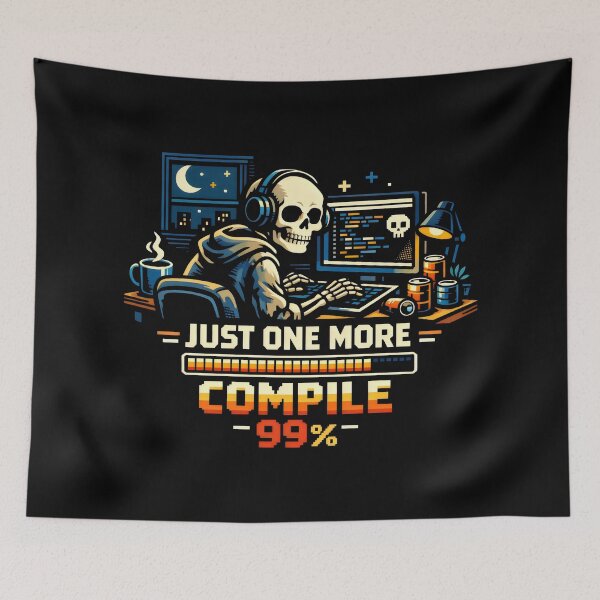 Item preview, Just One More Compile 99 Percent Computer Engineering Gamer Aesthetic designed and sold by SplashTastic.