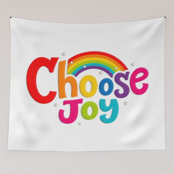 Item preview, Vibrant Choose Joy Rainbow and Stars Typography designed and sold by Fábulas y Enseñanzas.