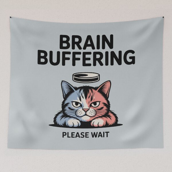Item preview, Brain Buffering Please Wait Relatable Humor Mental Health designed and sold by SplashTastic.