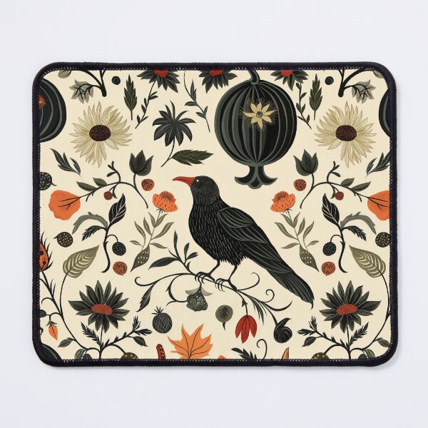 Item preview, Botanical Floral Gourd & Crow Pattern designed and sold by TheBohemianLark.