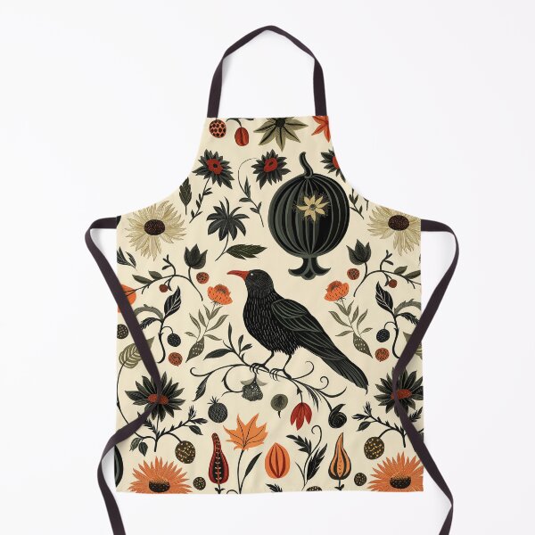 Item preview, Botanical Floral Gourd & Crow Pattern designed and sold by TheBohemianLark.