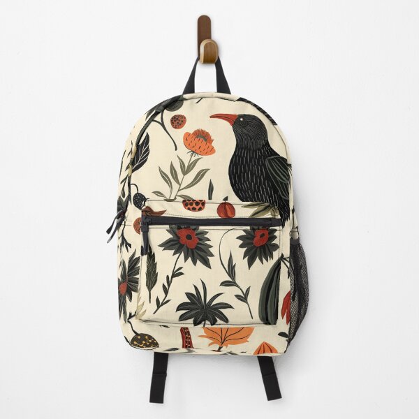 Item preview, Botanical Floral Gourd & Crow Pattern designed and sold by TheBohemianLark.