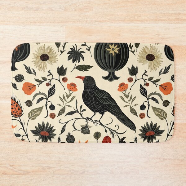 Item preview, Botanical Floral Gourd & Crow Pattern designed and sold by TheBohemianLark.