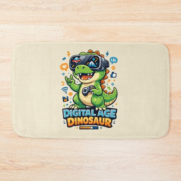 Item preview, Digital Age Dinosaur | Cute VR Gamer Dino Cartoon designed and sold by PopCulturePixel.