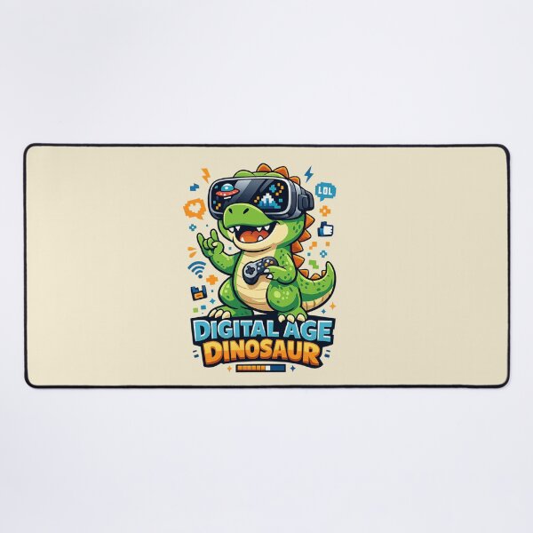 Item preview, Digital Age Dinosaur | Cute VR Gamer Dino Cartoon designed and sold by PopCulturePixel.
