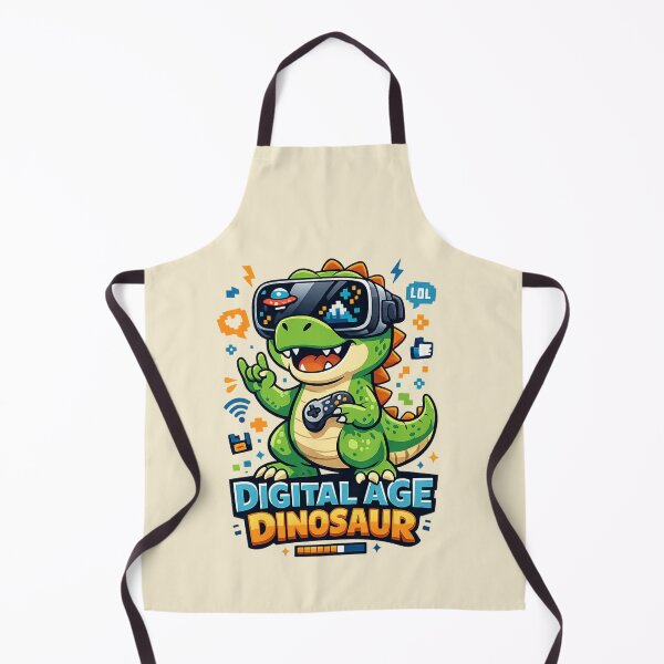 Item preview, Digital Age Dinosaur | Cute VR Gamer Dino Cartoon designed and sold by PopCulturePixel.