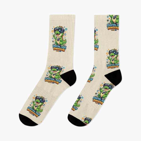 Item preview, Digital Age Dinosaur | Cute VR Gamer Dino Cartoon designed and sold by PopCulturePixel.