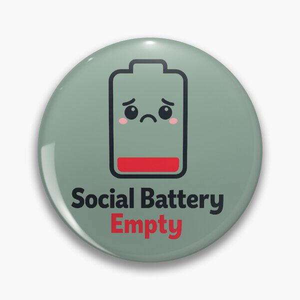 Item preview, Social Battery Empty | Cute Sad Battery Icon Introvert Meme designed and sold by PopCulturePixel.