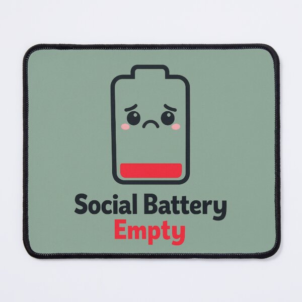 Item preview, Social Battery Empty | Cute Sad Battery Icon Introvert Meme designed and sold by PopCulturePixel.