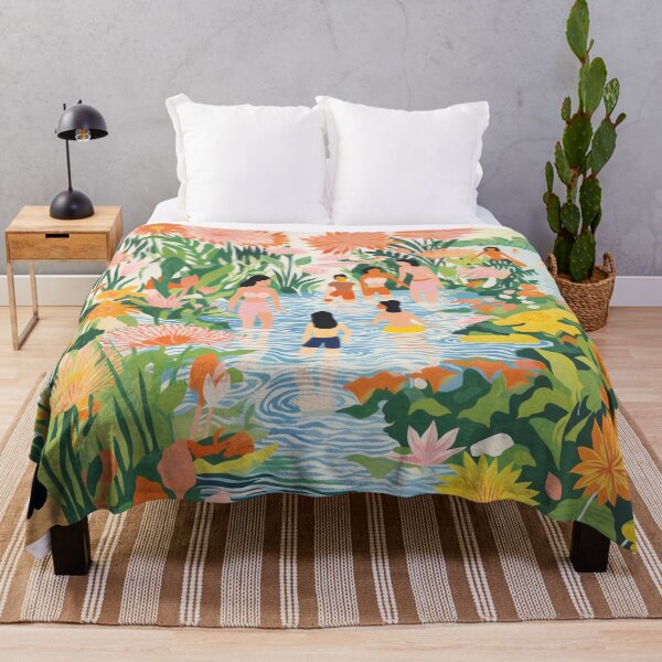 Item preview, Summer at the lake: Aesthetic illustration with floral splendor designed and sold by Mauswohn.