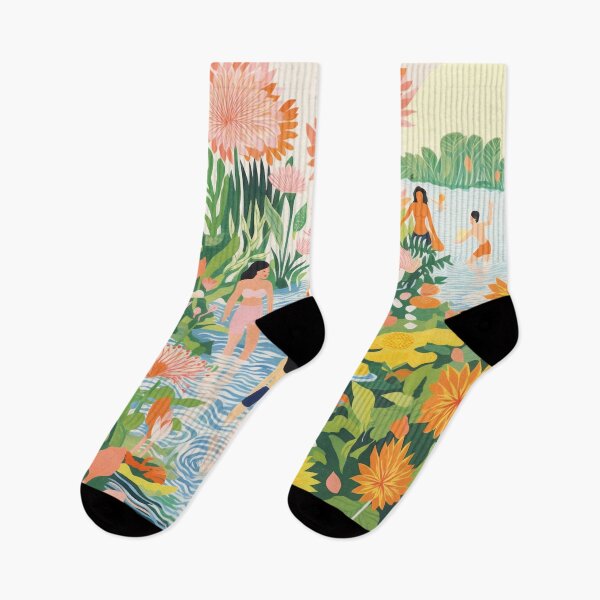Item preview, Summer at the lake: Aesthetic illustration with floral splendor designed and sold by Mauswohn.