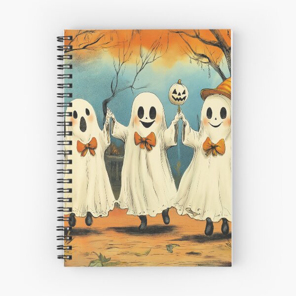 Item preview, Vintage Style Halloween Ghosts with Bowties Trick or Treating designed and sold by TheBohemianLark.