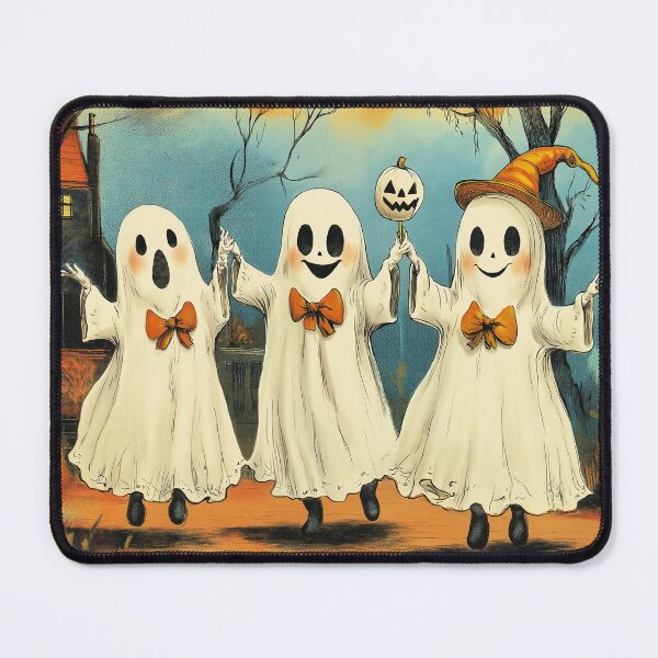 Item preview, Vintage Style Halloween Ghosts with Bowties Trick or Treating designed and sold by TheBohemianLark.