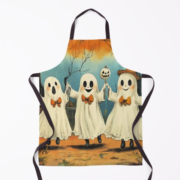 Item preview, Vintage Style Halloween Ghosts with Bowties Trick or Treating designed and sold by TheBohemianLark.