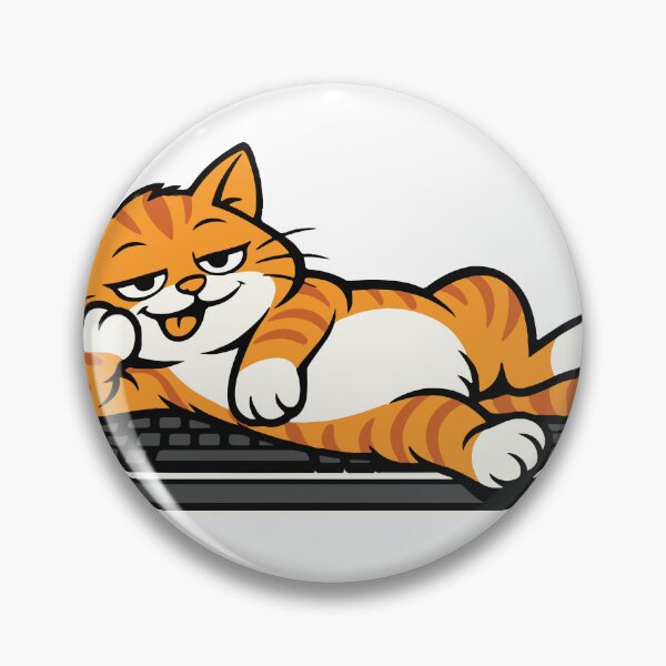 Item preview, A relaxed cat lying across a keyboard, interrupting work in the classic mischievous cat fashion. The design captures a funny everyday moment many cat owners recognize. designed and sold by Dejbar.
