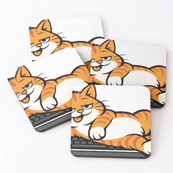 Item preview, A relaxed cat lying across a keyboard, interrupting work in the classic mischievous cat fashion. The design captures a funny everyday moment many cat owners recognize. designed and sold by Dejbar.