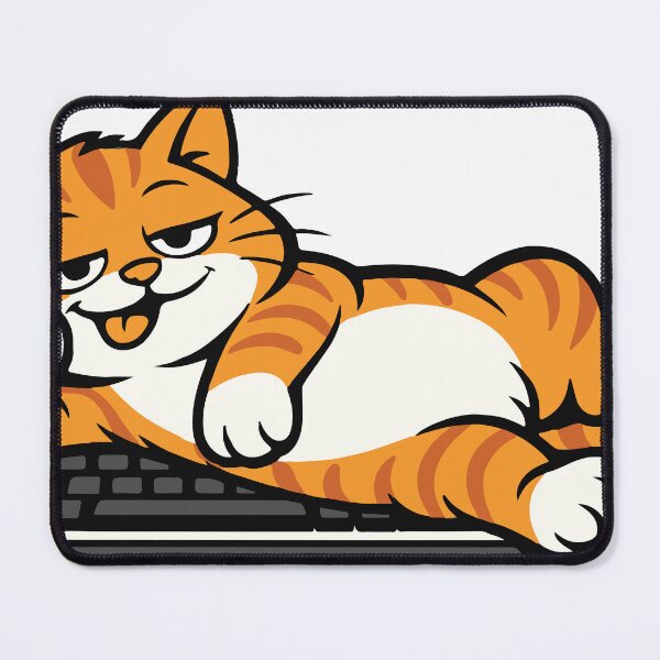 Item preview, A relaxed cat lying across a keyboard, interrupting work in the classic mischievous cat fashion. The design captures a funny everyday moment many cat owners recognize. designed and sold by Dejbar.