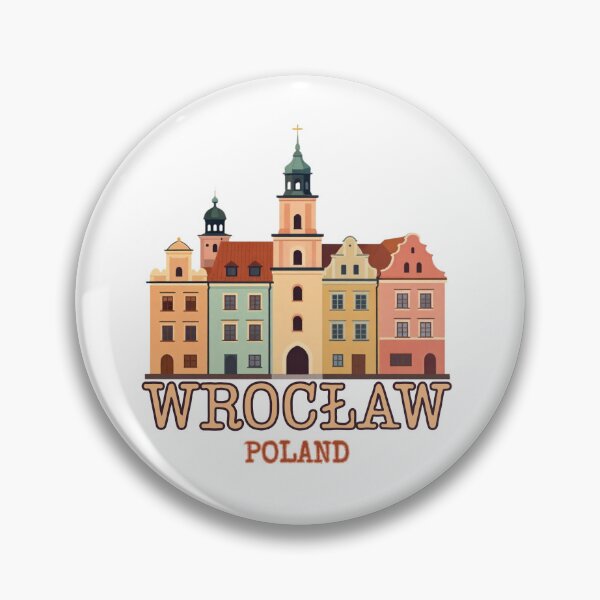 Item preview, Wrocław Poland Minimalist Skyline – Travel Sticker / Magnet Style Vector Illustration designed and sold by shlepyart.