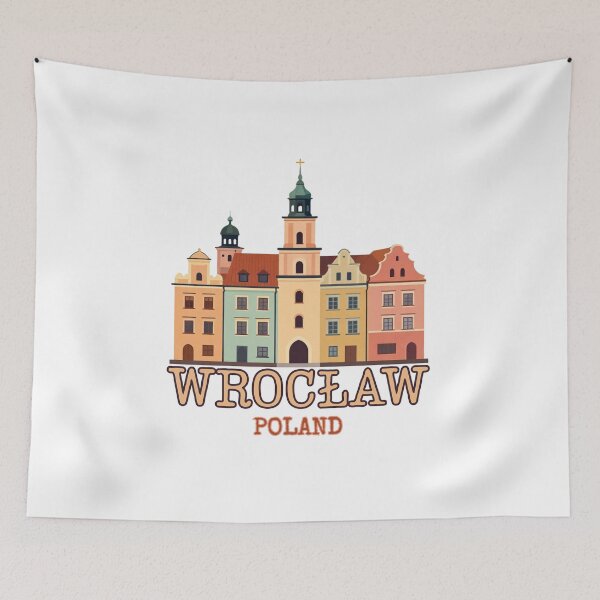 Item preview, Wrocław Poland Minimalist Skyline – Travel Sticker / Magnet Style Vector Illustration designed and sold by shlepyart.