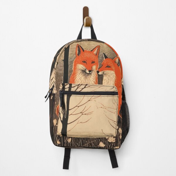 Item preview, Pair of foxes in an autumnal forest: Aesthetic nature illustration designed and sold by Mauswohn.