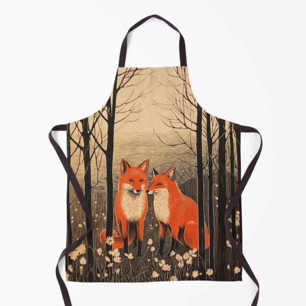 Item preview, Pair of foxes in an autumnal forest: Aesthetic nature illustration designed and sold by Mauswohn.