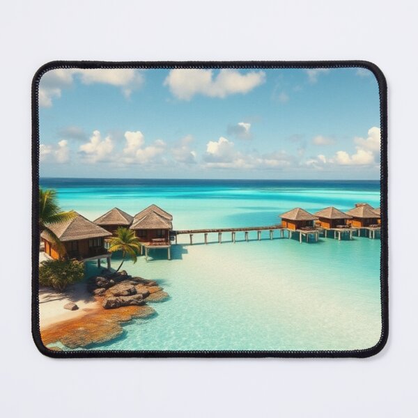 Item preview, Luxury Overwater Bungalows in Tropical Turquoise Lagoon designed and sold by Vida e Arte.
