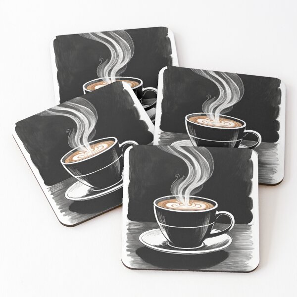 Item preview, Coffee Cup Ink Wash Art with Steaming Swirls designed and sold by AlxVel.