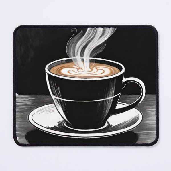 Item preview, Coffee Cup Ink Wash Art with Steaming Swirls designed and sold by AlxVel.