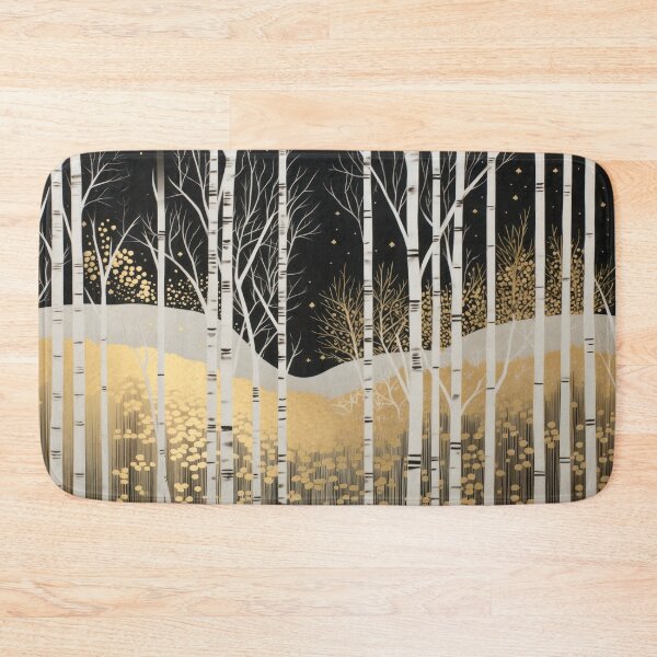 Item preview, Aesthetic birch forest at night: Elegant forest illustration with starry sky designed and sold by Mauswohn.