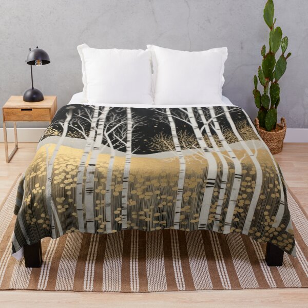 Item preview, Aesthetic birch forest at night: Elegant forest illustration with starry sky designed and sold by Mauswohn.