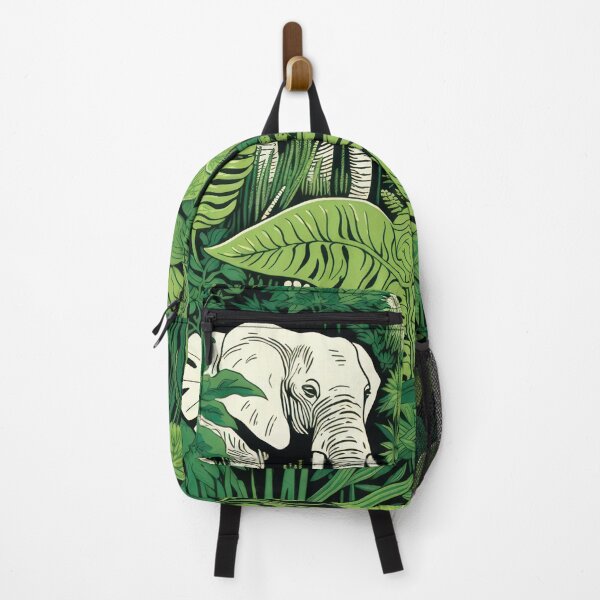 Item preview, Elephant in dense jungle: Aesthetic safari illustration for nature lovers designed and sold by Mauswohn.