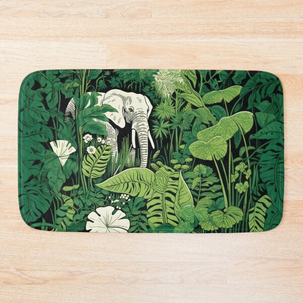Item preview, Elephant in dense jungle: Aesthetic safari illustration for nature lovers designed and sold by Mauswohn.