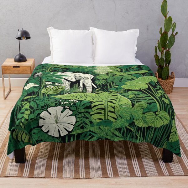 Item preview, Elephant in dense jungle: Aesthetic safari illustration for nature lovers designed and sold by Mauswohn.