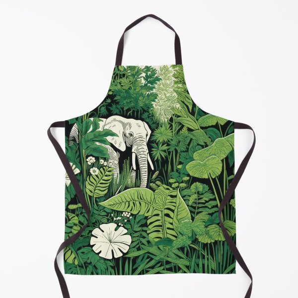Item preview, Elephant in dense jungle: Aesthetic safari illustration for nature lovers designed and sold by Mauswohn.