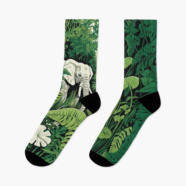 Item preview, Elephant in dense jungle: Aesthetic safari illustration for nature lovers designed and sold by Mauswohn.
