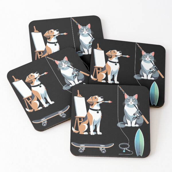 Item preview, Artistic Dog & Fishing Cat - Creative Pet Hobbies Graphic designed and sold by GenZFashion000.