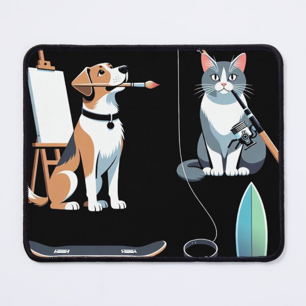 Item preview, Artistic Dog & Fishing Cat - Creative Pet Hobbies Graphic designed and sold by GenZFashion000.