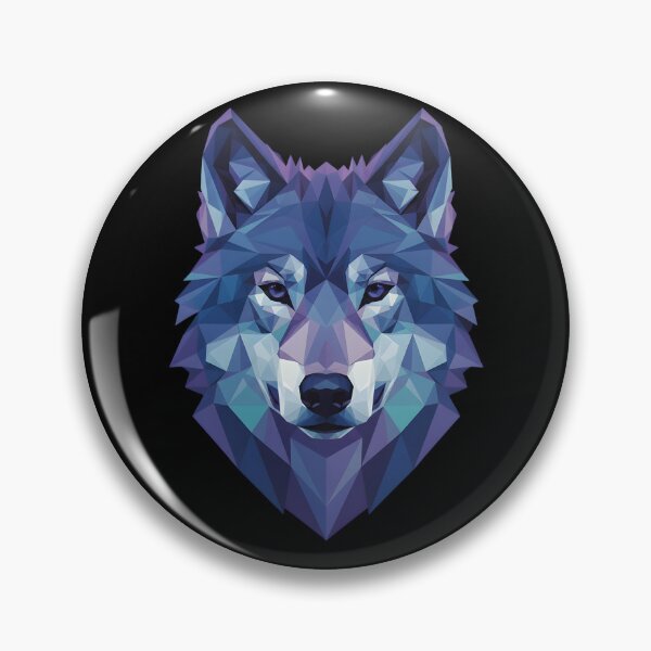 Item preview, Geometric Wolf Low Poly Art Blue Purple Wolf Head Modern Animal Design designed and sold by Jt41.