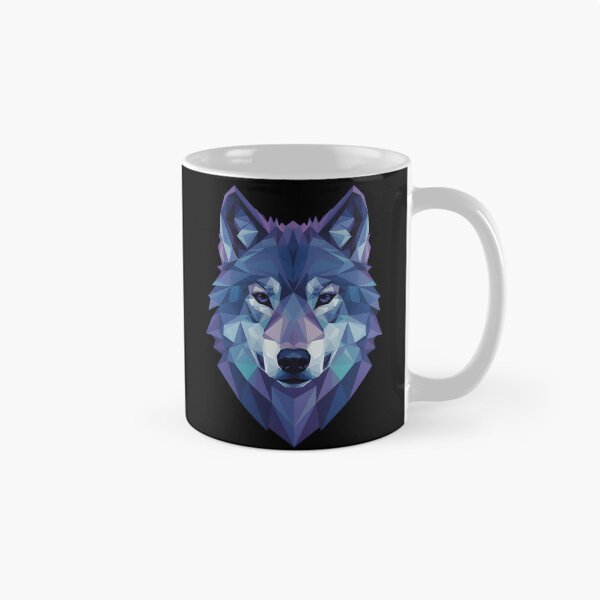 Item preview, Geometric Wolf Low Poly Art Blue Purple Wolf Head Modern Animal Design designed and sold by Jt41.