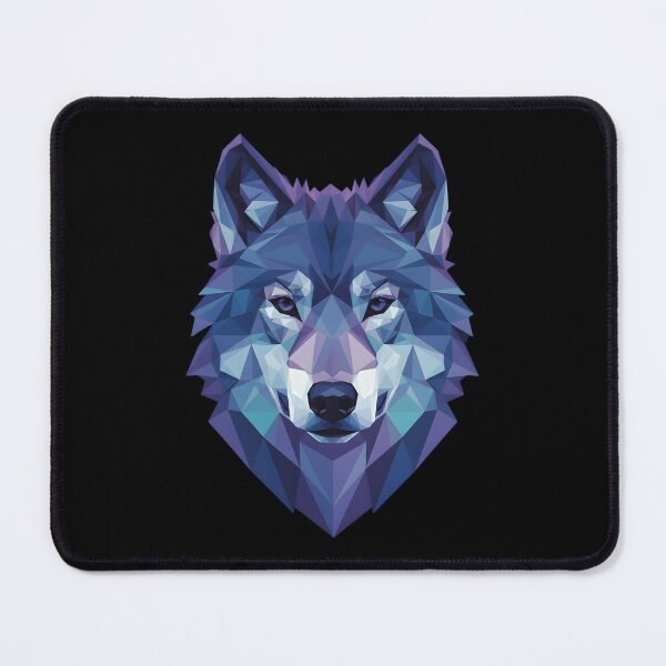 Item preview, Geometric Wolf Low Poly Art Blue Purple Wolf Head Modern Animal Design designed and sold by Jt41.