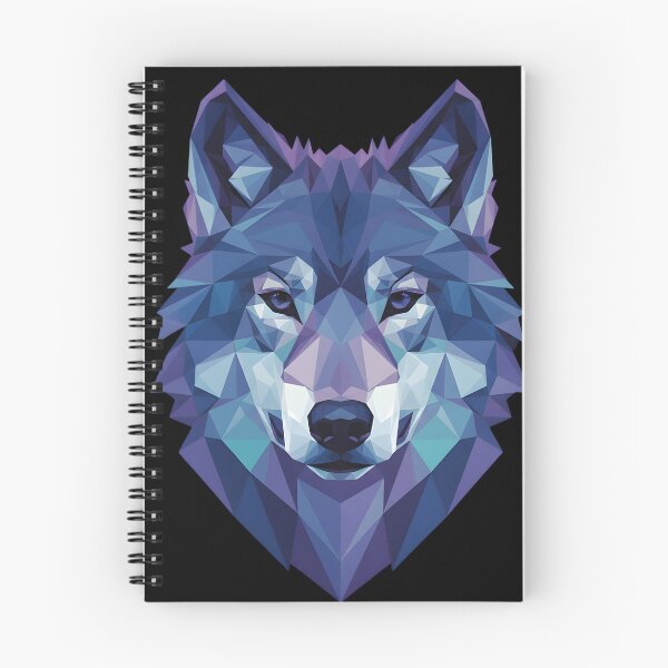 Item preview, Geometric Wolf Low Poly Art Blue Purple Wolf Head Modern Animal Design designed and sold by Jt41.