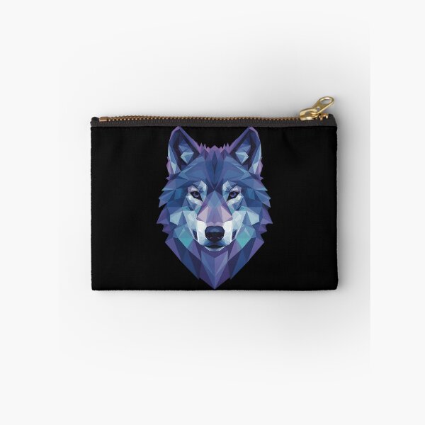 Item preview, Geometric Wolf Low Poly Art Blue Purple Wolf Head Modern Animal Design designed and sold by Jt41.