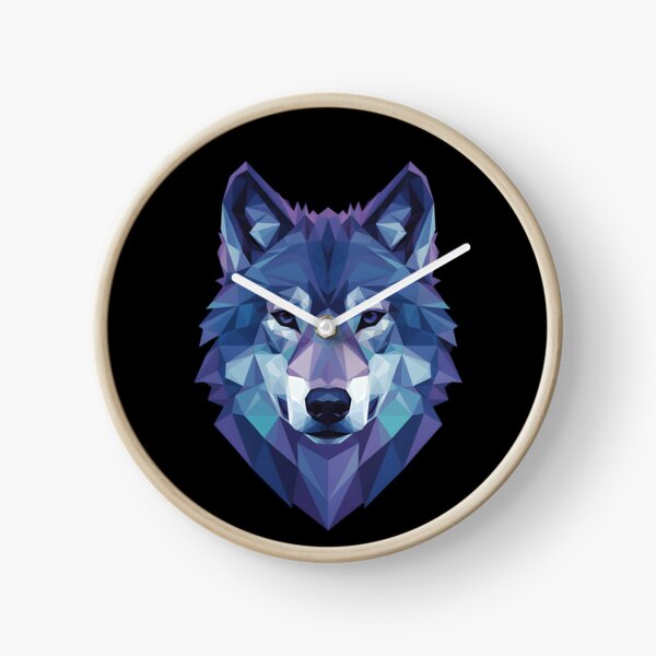 Item preview, Geometric Wolf Low Poly Art Blue Purple Wolf Head Modern Animal Design designed and sold by Jt41.